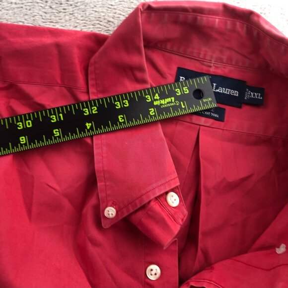 Ralph Lauren Men Blake Shirt XXL Red Long Sleeve Button-Down Shirt Cotton Casual - Picture 7 of 12